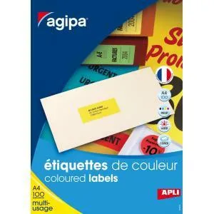 Agipa Etikety farebné 70x31mm APLI A4 100 hárkov žlté