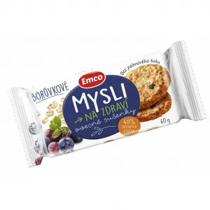 Emco Ovsené sušienky MYSLI 60 g čučoriedkové