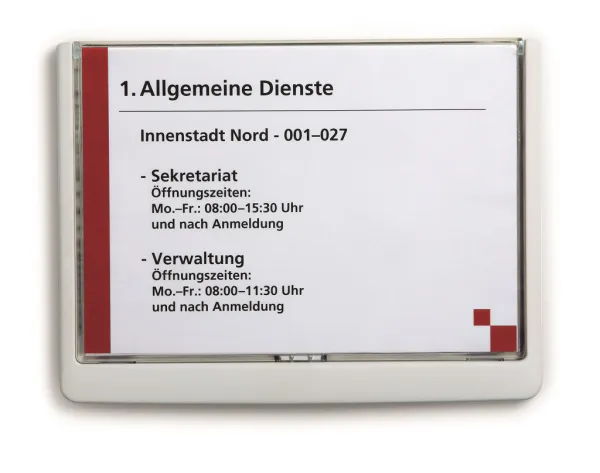Durable Informačná tabuľka Click Sign 210x148,5 biela