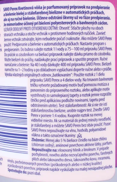 Savo Perex Kvetinová Vôňa Bielidlo 12 l