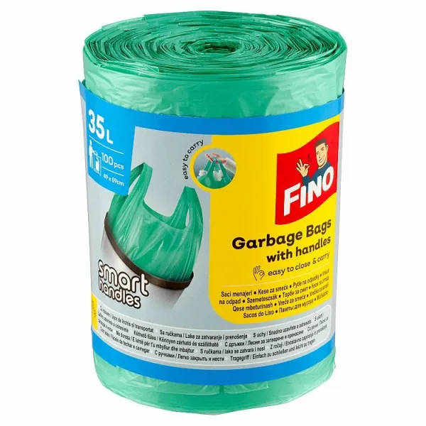 Vrecia zaväzovacie FINO Color 35 ℓ, 8 mic., 49 x 60 cm, zelené (100 ks)