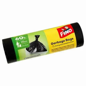 Vrecia zaväzovacie FINO Economy 60 ℓ, 13 mic., 59 x 72 cm, čierne (20 ks)