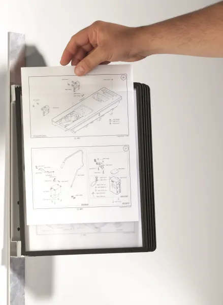 Durable Nástenný držiak magnetický VARIO s 5 panelmi čierny