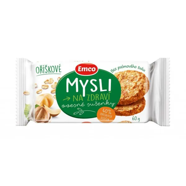 Emco Ovsené sušienky MYSLI 60 g orieškové