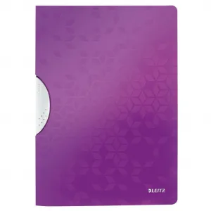 Rýchloviazač s klipom, PP, A4, LEITZ "Wow ColorClip", fialový