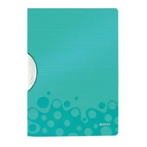 Rýchloviazač s klipom, PP, A4, LEITZ "Wow ColorClip", ľadovo modrý