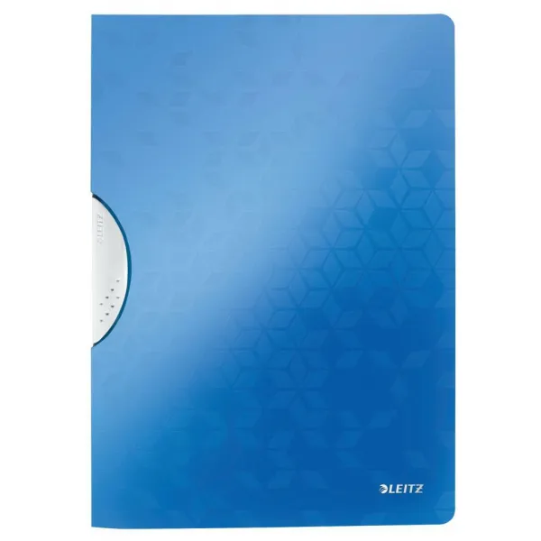 Rýchloviazač s klipom, PP, A4, LEITZ "Wow ColorClip", modrý