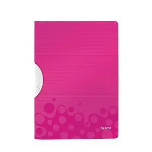 RÝCHLOVIAZAČ S KLIPOM, PP, A4, LEITZ "WOW COLORCLIP", RUŽOVÝ