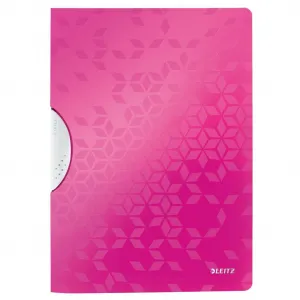 RÝCHLOVIAZAČ S KLIPOM, PP, A4, LEITZ "WOW COLORCLIP", RUŽOVÝ