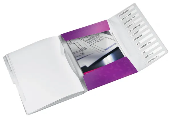 Triediaca kniha 12 Leitz WOW purpurová