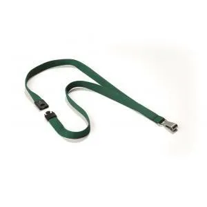Snúrka na krk Závesný remienok DURABLE SOFT COLOUR 15mm tmavozelený 10ks