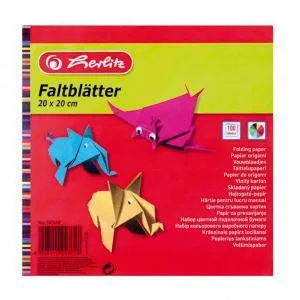 Farebný papier Herlitz 100 listov 10 farieb 20x20cm 60g