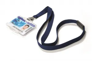 Snúrka na krk Závesný remienok DURABLE SOFT COLOUR 15mm tmavomodrý 10ks