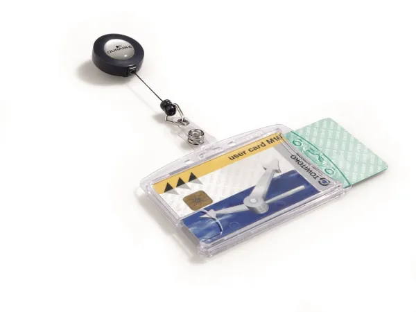 DURABLE Visačka na 2 plastové karty s kotúčom DURABLE 90x54mm 10ks (DU822419)