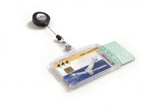 DURABLE Visačka na 2 plastové karty s kotúčom DURABLE 90x54mm 10ks (DU822419)