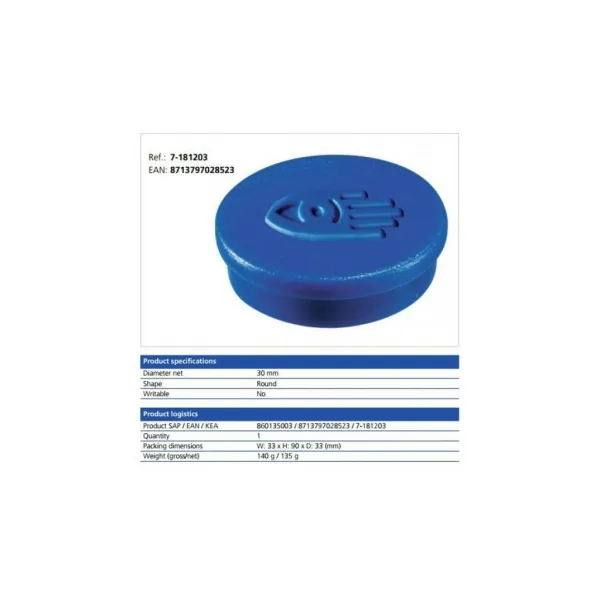Legamaster Magnet 30 mm modrý 10 ks