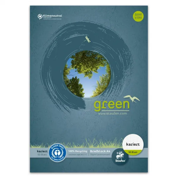 Format Werk Ursus blok poznámk. Green A4 štvorčekový 50 listov