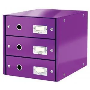 LEITZ Zásuvkový box Leitz Click & Store 3 zásuvky purpurová (ES604862)