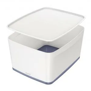 Leitz Úložný box s vekom MyBox, veľkosť L biela/sivá