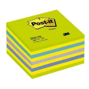 POST-IT Bloček kocka Post-it 76x76 neónová zelená mix (MM202820)