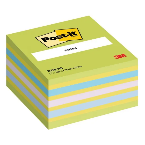 POST-IT Bloček kocka Post-it 76x76 neónová zelená mix (MM202820)