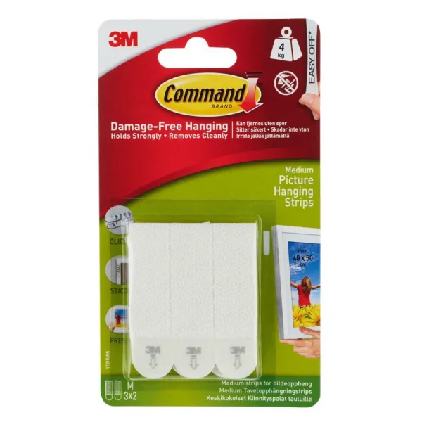 3M Samolepiace prúžky Command Medium na obrazy