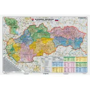 Stiefel Mapa Slovensko-Kraje a územné obvody
