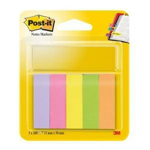 Post-it Značkovacie bločky Post-it, 15 x 50 mm, 5 farieb