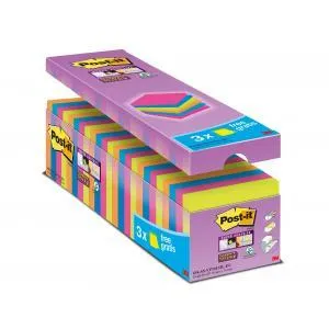 POST-IT Bločky Post-it Super Sticky neónová 76x76 zvýhodnené balenie (MM654024)