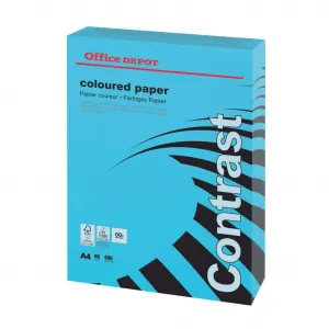 Farebný papier Office Depot Contrast int.modrá,A4 80 g