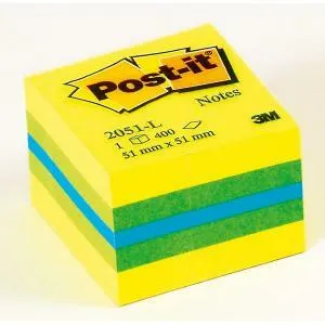 POST-IT Bloček kocka Post-it 51x51 mini mix farieb (MM205120)