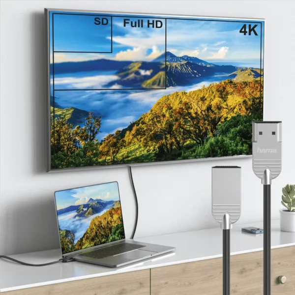 Hama HDMI kábel High Speed 4K 2 m, Ultra-Slim 85444290