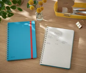 Blok poznámkový linajkový s gumičkou Leitz Cosy B5 kľudný modrý