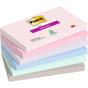 Bloček Post-it Super Sticky SOULFUL, veľkosť 76x127 mm, 6 bločkov po 90 lístkov