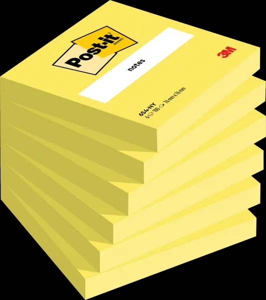 Bloček Post-it 76x76 žltý 6x 100 lístkov