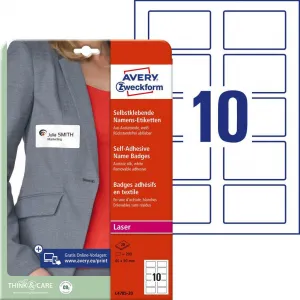 Avery Zweckform Samolepiace menovky Avery na textil 80x50mm