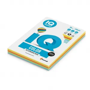 IQ color farebný papier Mix - A4, 80 gr, 250 hárkov, Mix farieb past.