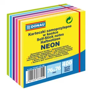 Bloček Donau 6 neonových farieb 76x76mm 400l
