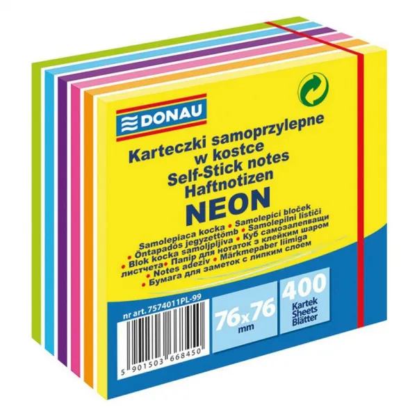 Bloček Donau 6 neonových farieb 76x76mm 400l
