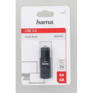 Hama USB 3.0 Flash Drive Rotate, 64 GB, 70 MB/s, petrolejová modrá 85235110