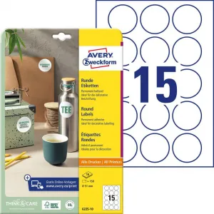 Avery Zweckform Etikety univerzálne kruhové 51mm Avery A4 10 hárkov