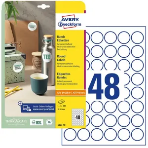 Avery Zweckform Etikety univerzálne kruhové 30mm Avery A4 10 hárkov