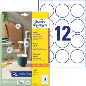 Avery Zweckform Etikety univerzálne kruhové 60mm Avery A4 10 hárkov