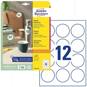 Avery Zweckform Etikety univerzálne kruhové 60mm Avery A4 10 hárkov