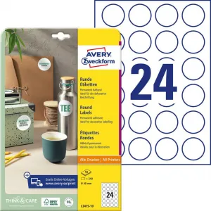 Avery Zweckform Etikety univerzálne kruhové 40mm Avery A4 10 hárkov