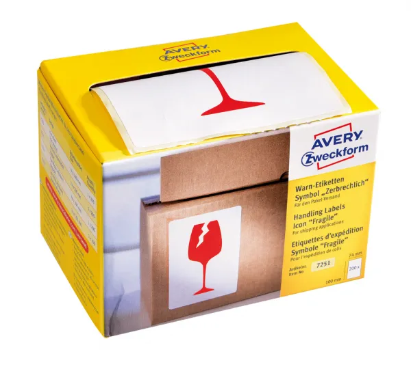 Avery Zweckform Etikety Avery s varovným symbolom ` Krehké` 74x100mm na kotúči