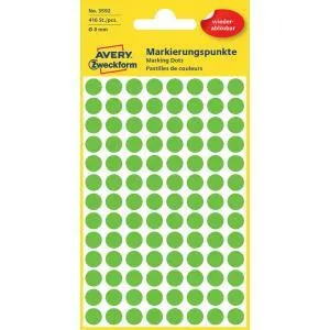 Avery Zweckform Etikety kruhové 8mm Avery odnímateľné zelené
