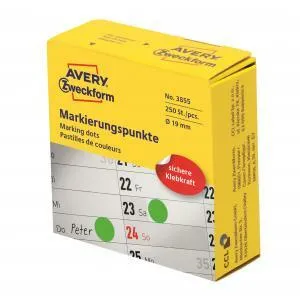 Avery Zweckform Etikety kruhové 19mm Avery zelené v dispenzore