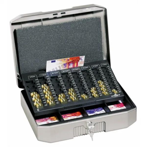 Euro-pokladnička DURABLE EUROBOXX 352x120x276mm strieborná
