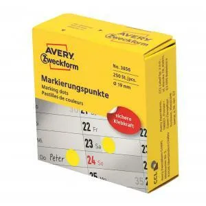 Avery Zweckform Etikety kruhové 19mm Avery žlté v dispenzore